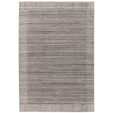 Larson Modern Plain Hi-Low Border Hand-Woven Textured Looped Wool Low Short Pile Charcoal Grey Rug-Asiatic Carpets-Rug Love - The Most Loved Rug Store